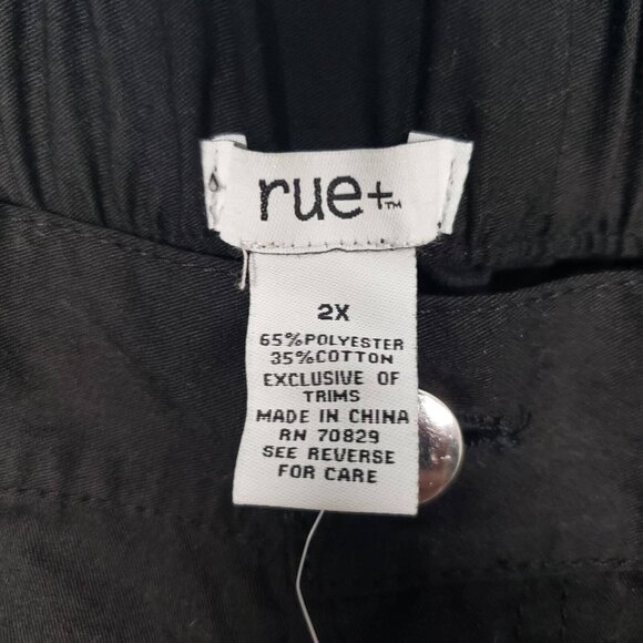 Rue21 Cargo Pants Womens Plus 2X Black High Rise Pockets Elastic Waist New - Picture 11 of 12